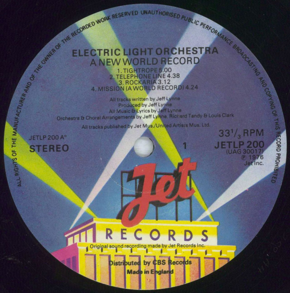 Electric Light Orchestra A New World Record - 2nd UK vinyl LP album (LP record) ELOLPAN399931