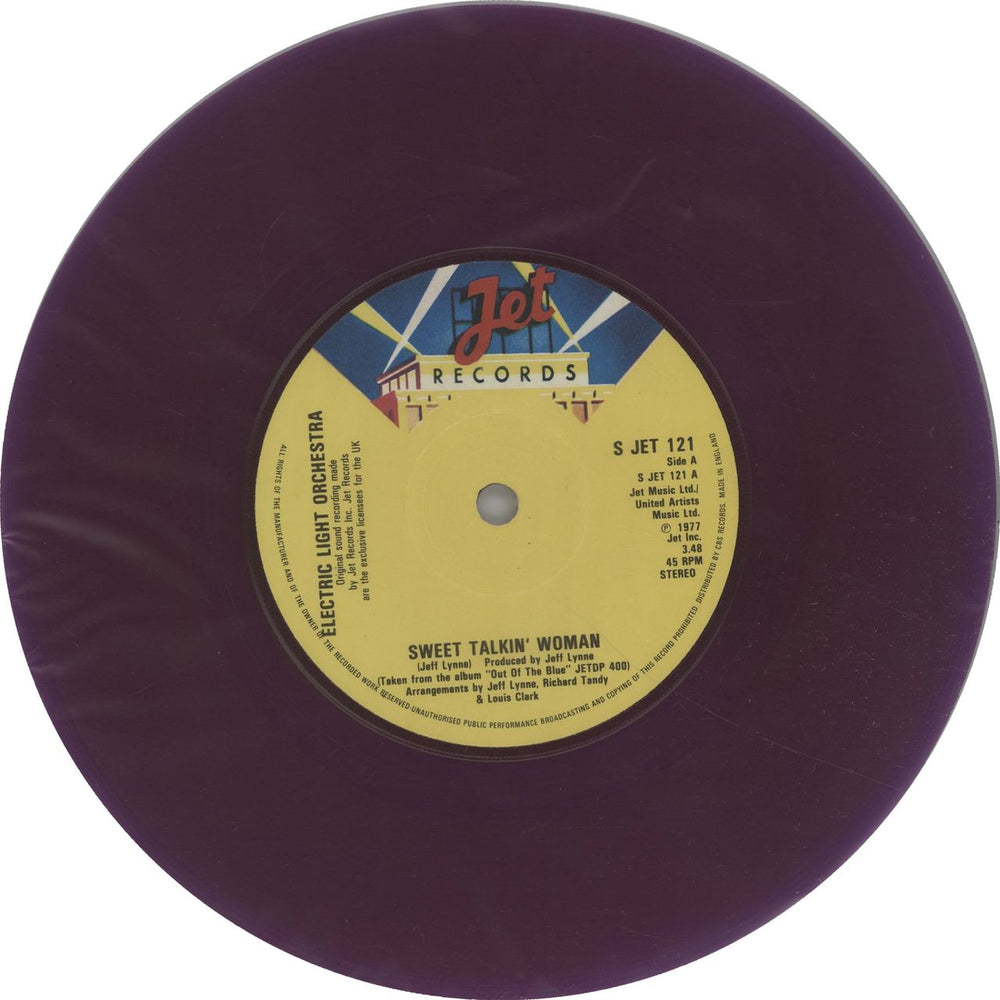 Electric Light Orchestra Sweet Talkin' Woman - Purple Vinyl + Sleeve UK 7" vinyl single (7 inch record / 45) ELO07SW64219