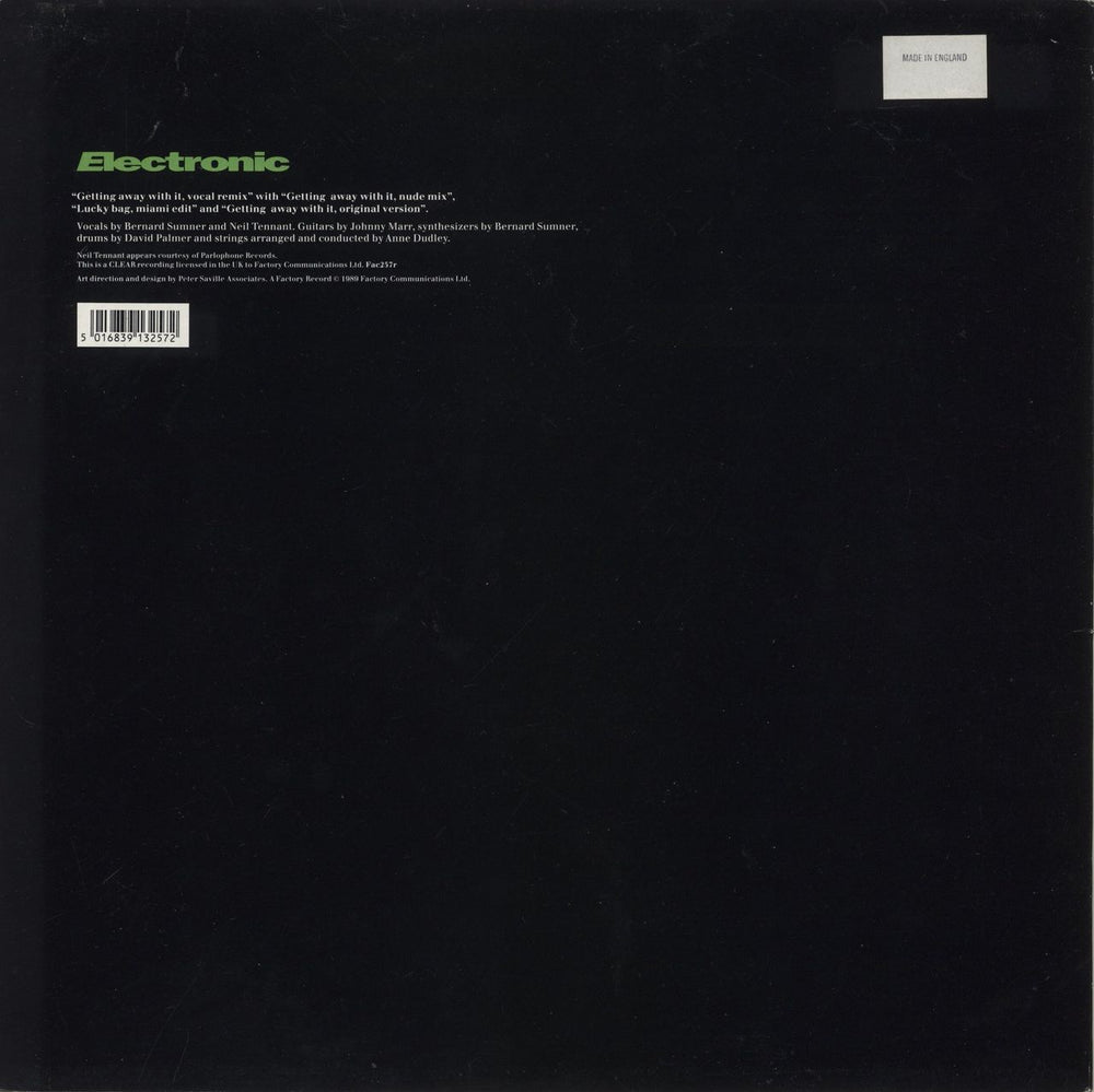 Electronic Getting Away With It (Electromix) UK 12" vinyl single (12 inch record / Maxi-single) 5016839132572