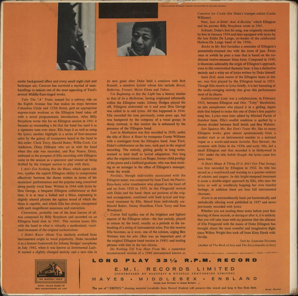 Ella Fitzgerald & Duke Ellington Sings The Duke Ellington Song Book UK 2-LP vinyl record set (Double LP Album)
