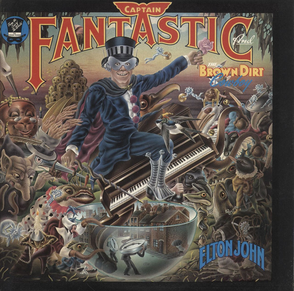 Elton John Captain Fantastic - Complete - Red UK vinyl LP album (LP record) DJLPX1