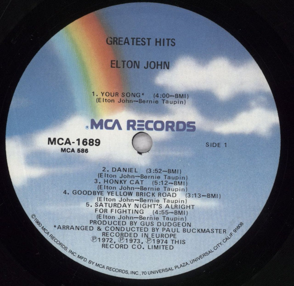 Elton John Greatest Hits US vinyl LP album (LP record) JOHLPGR841837