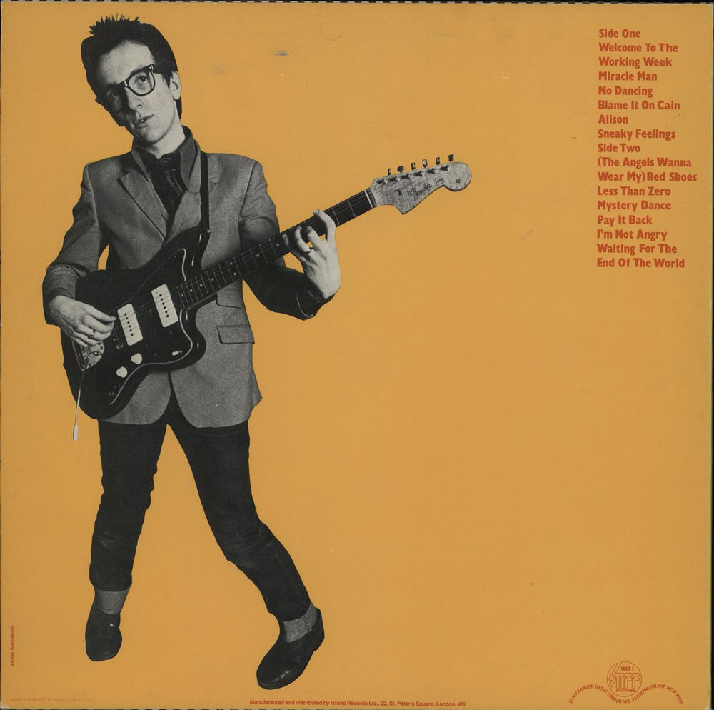 Elvis Costello My Aim Is True - Orange back UK vinyl LP album (LP record)