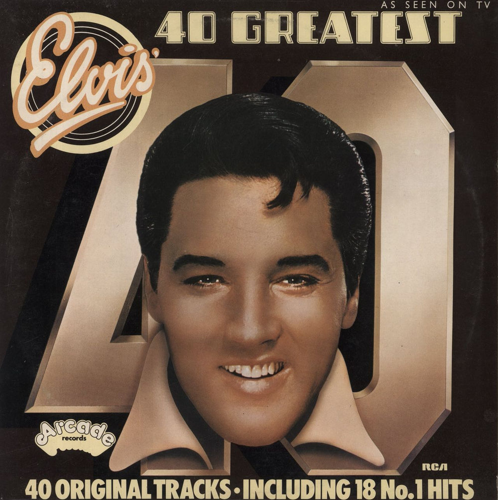 Elvis Presley 40 Greatest Hits - EX UK 2-LP vinyl record set (Double LP Album) ADEP12