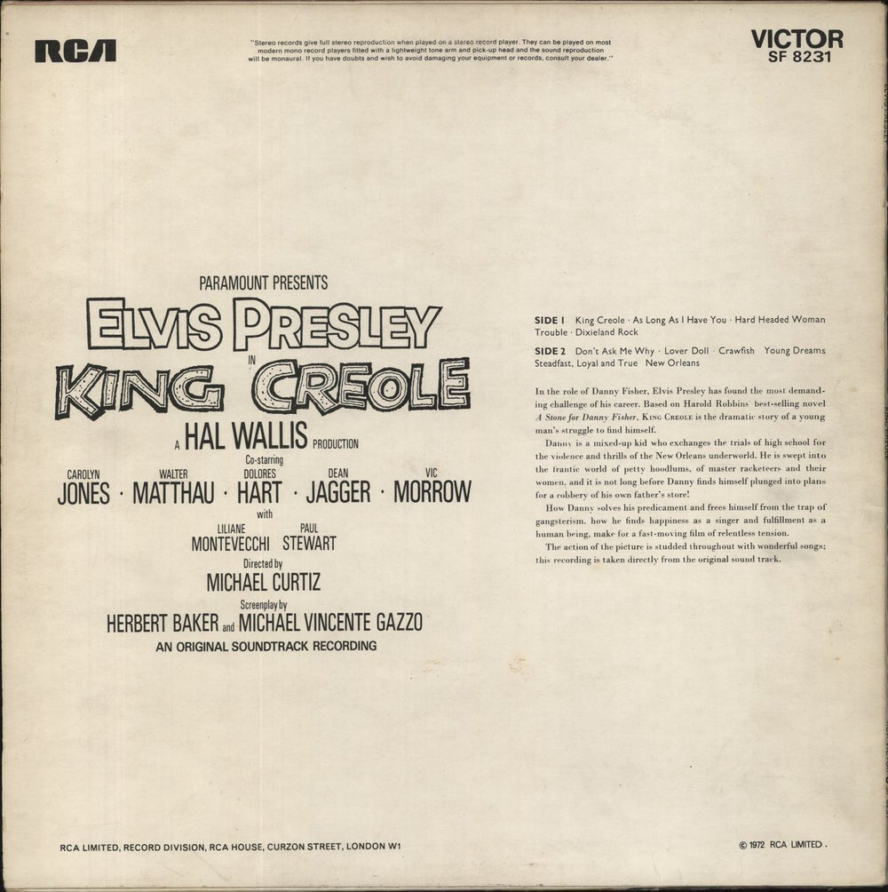 Elvis Presley King Creole - Matte UK vinyl LP album (LP record)