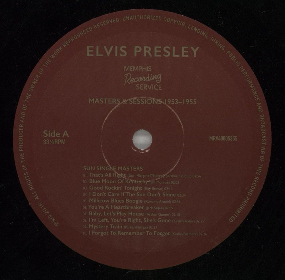 Elvis Presley Masters & Sessions 1953 – 1955 - EX UK 2-LP vinyl record set (Double LP Album) ELV2LMA870921