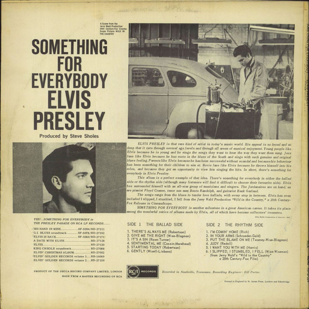 Elvis Presley Something For Everybody - 1st Deep Groove UK vinyl LP album (LP record)