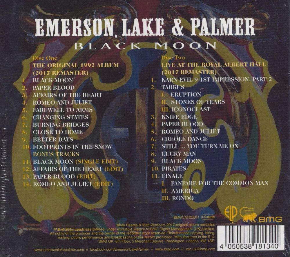 Emerson Lake & Palmer Black Moon: Deluxe Edition - Sealed UK 2 CD album set (Double CD) 4050538181340