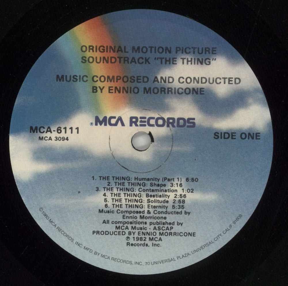 Ennio Morricone John Carpenter's The Thing - Music From The Motion Picture - 1st US vinyl LP album (LP record) ENMLPJO637721