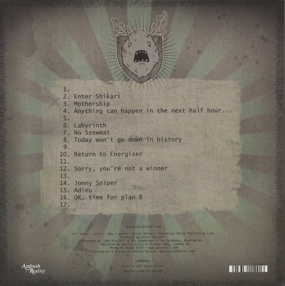 Enter Shikari Take To The Skies - 180gm Clear Vinyl UK 2-LP vinyl record set (Double LP Album) 5413356112917