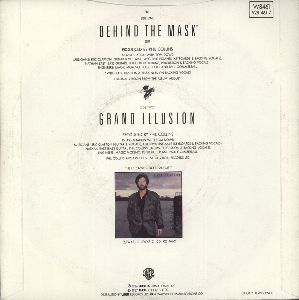 Eric Clapton Behind The Mask - Inj UK 7" vinyl single (7 inch record / 45)