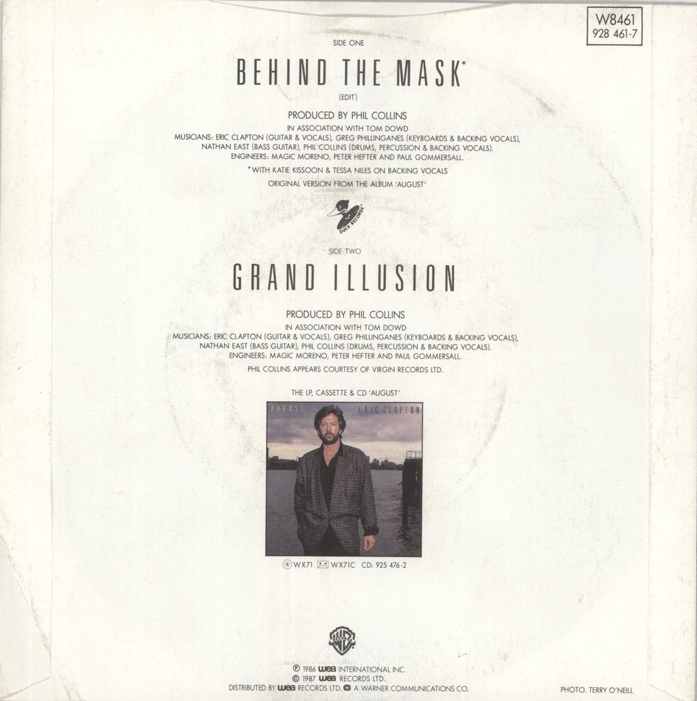 Eric Clapton Behind The Mask - Solid UK 7" vinyl single (7 inch record / 45)