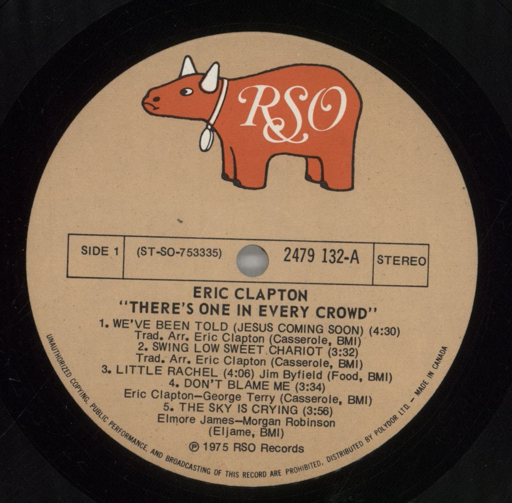 Eric Clapton There's One In Every Crowd Canadian vinyl LP album (LP record) CLPLPTH858407