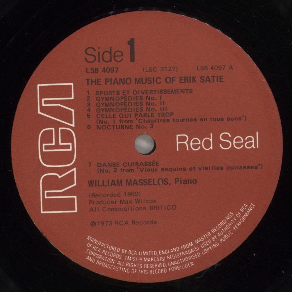 Erik Satie Piano Music Of Erik Satie UK vinyl LP album (LP record) ET0LPPI707561