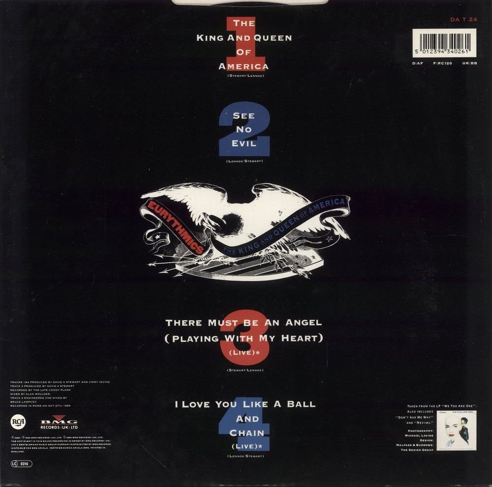 Eurythmics The King & Queen Of America UK 12" vinyl single (12 inch record / Maxi-single) 5012394340261