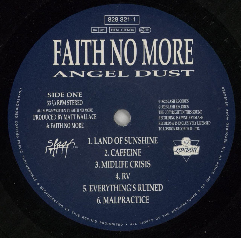 Faith No More Angel Dust + Bonus 12" single - Hype-sticker - VG UK 2-LP vinyl record set (Double LP Album) FNM2LAN869764