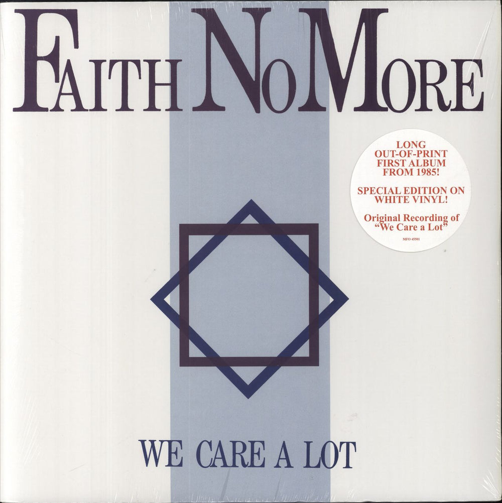 Faith No More We Care A Lot - White Vinyl - Withdrawn US vinyl LP album (LP record) MFO45501