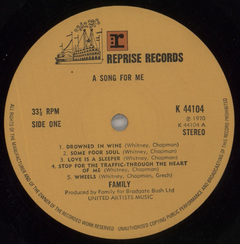 Family A Song For Me UK vinyl LP album (LP record) FMLLPAS765751