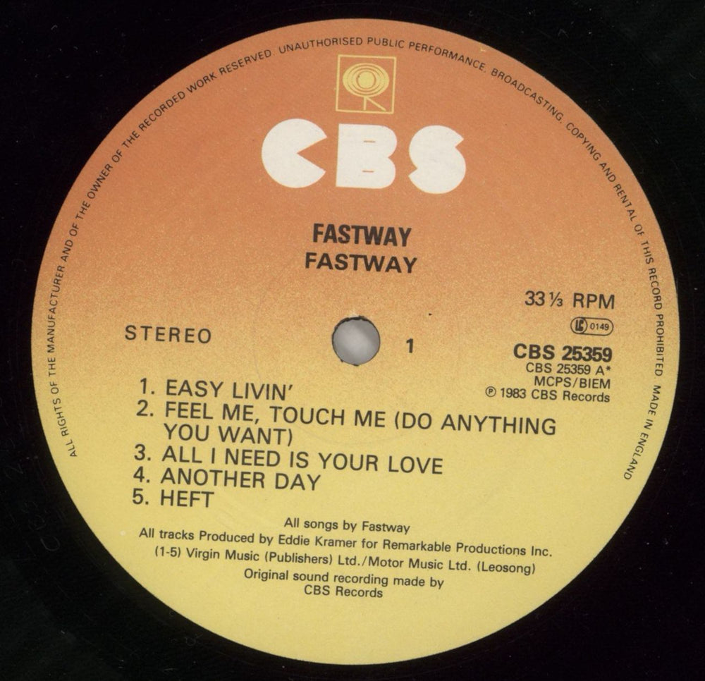 Fastway Fastway - Stickered Sleeve UK vinyl LP album (LP record) FSWLPFA738955