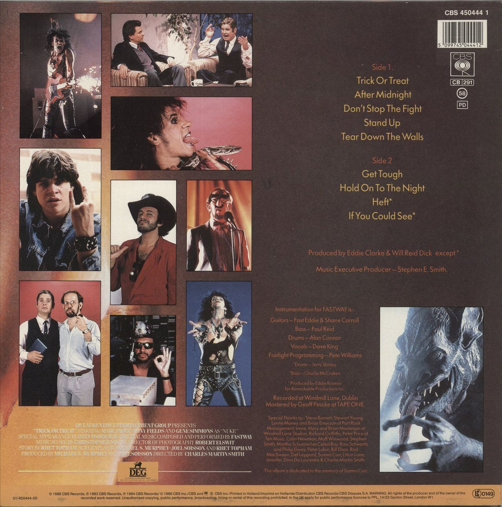 Fastway Trick Or Treat UK vinyl LP album (LP record) 5099745044412