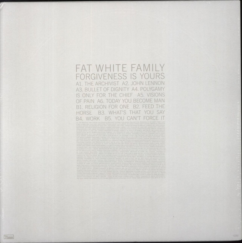 Fat White Family Forgiveness Is Yours - Clear Vinyl - Sealed UK vinyl LP album (LP record) 887828046737