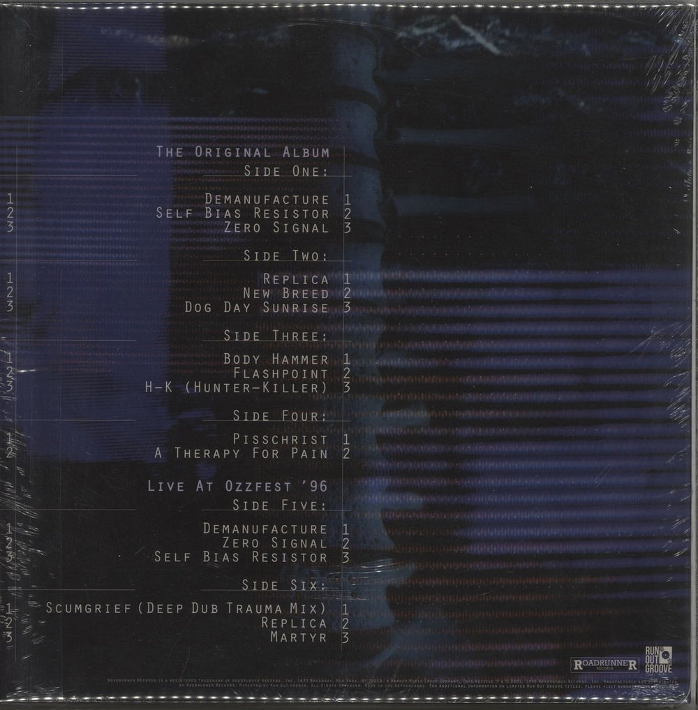 Fear Factory Demanufacture - Marbled Blue Vinyl - Sealed US 3-LP vinyl record set (Triple LP Album) 081227892159