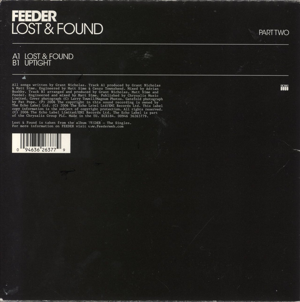 Feeder Lost And Found - Parts 1 & 2 - Autographed UK 7" vinyl single (7 inch record / 45) 094636263779