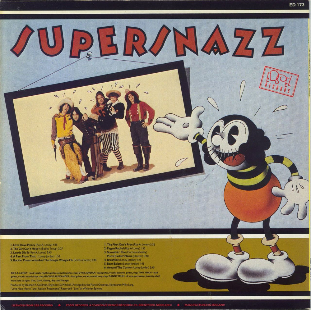 Flamin' Groovies Supersnazz UK vinyl LP album (LP record)