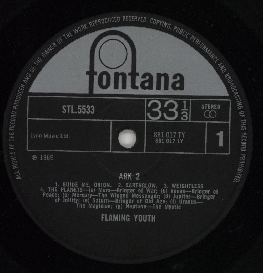 Flaming Youth Ark 2 - VG UK vinyl LP album (LP record) FYHLPAR855111