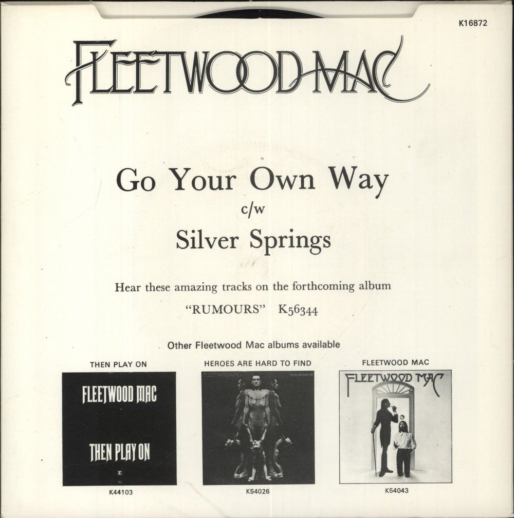 Fleetwood Mac Go Your Own Way - Picture Sleeve UK 7" vinyl single (7 inch record / 45)