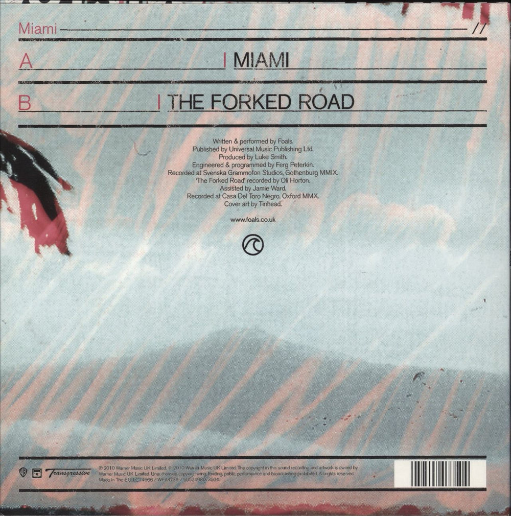 Foals Miami UK 7" vinyl single (7 inch record / 45) 5052498073504