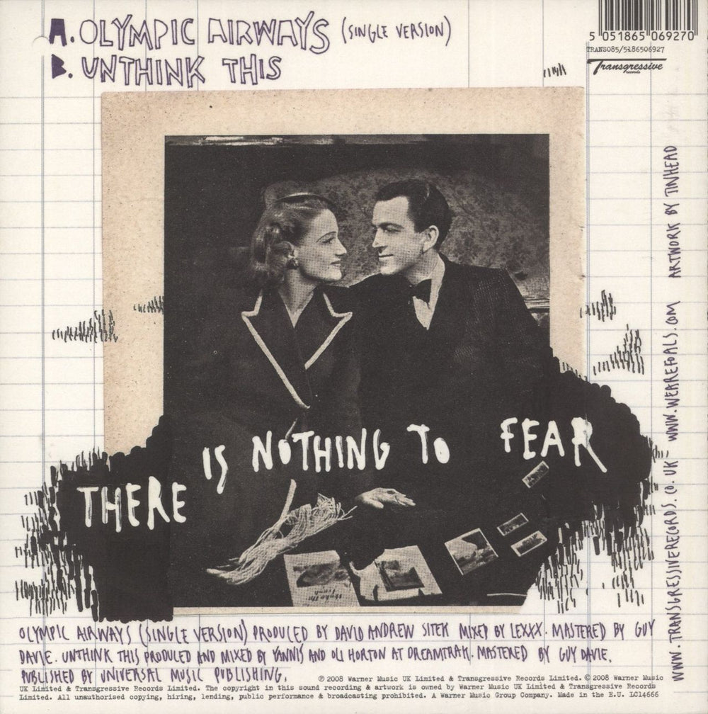 Foals Olympic Airways UK 7" vinyl single (7 inch record / 45) 5051865069270