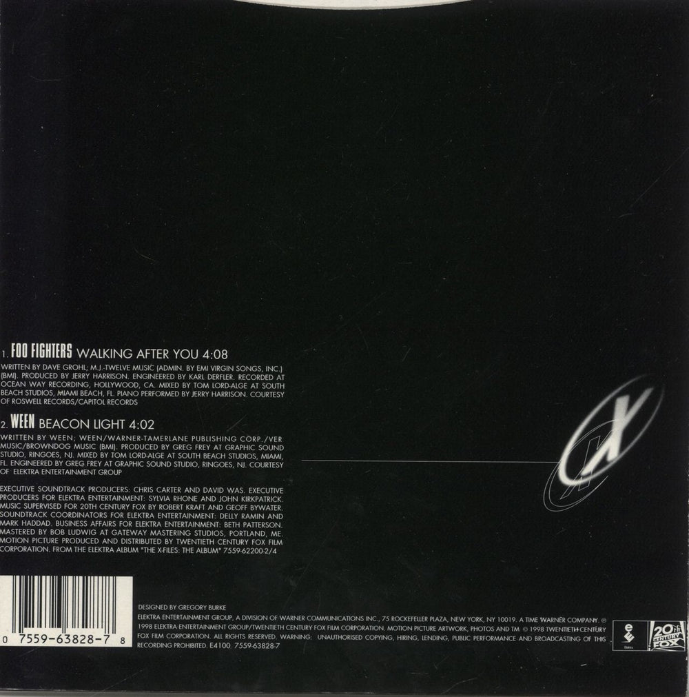 Foo Fighters Walking After You UK 7" vinyl single (7 inch record / 45) 075596382878