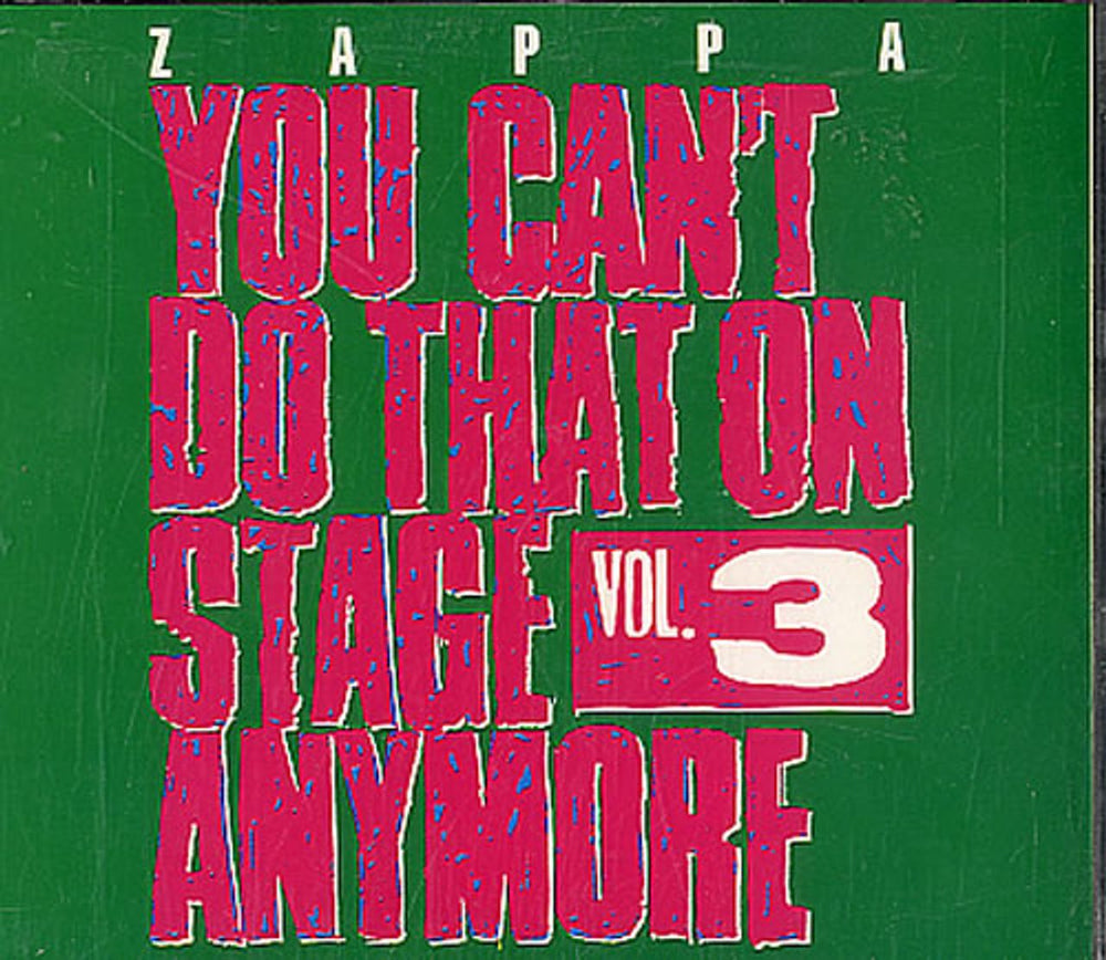 Frank Zappa You Can't Do That On Stage Vol 3 UK 2 CD album set (Double CD) CDDZAP17