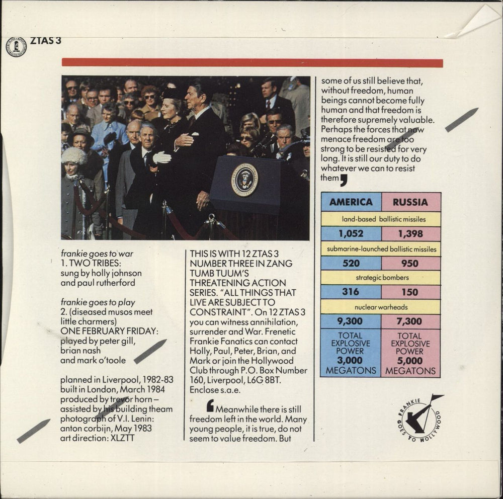 Frankie Goes To Hollywood Two Tribes UK 7" vinyl single (7 inch record / 45)