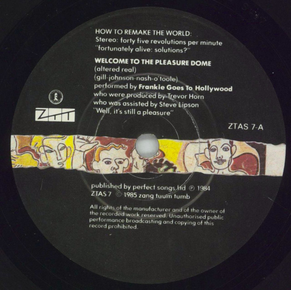 Frankie Goes To Hollywood Welcome To The Pleasuredome UK 7" vinyl single (7 inch record / 45) FGT07WE22077