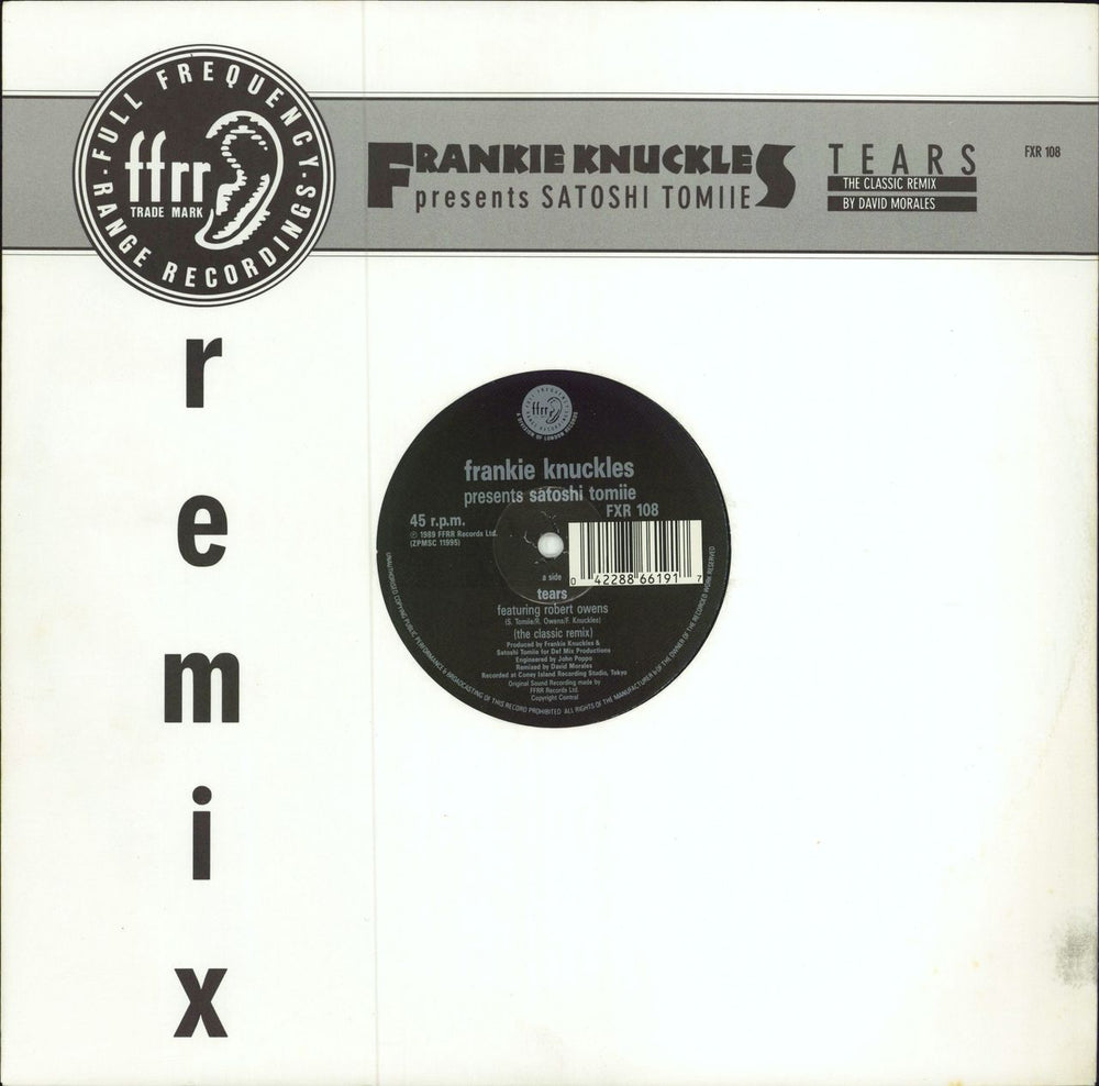 Frankie Knuckles Tears UK 12" vinyl single (12 inch record / Maxi-single) FXR108