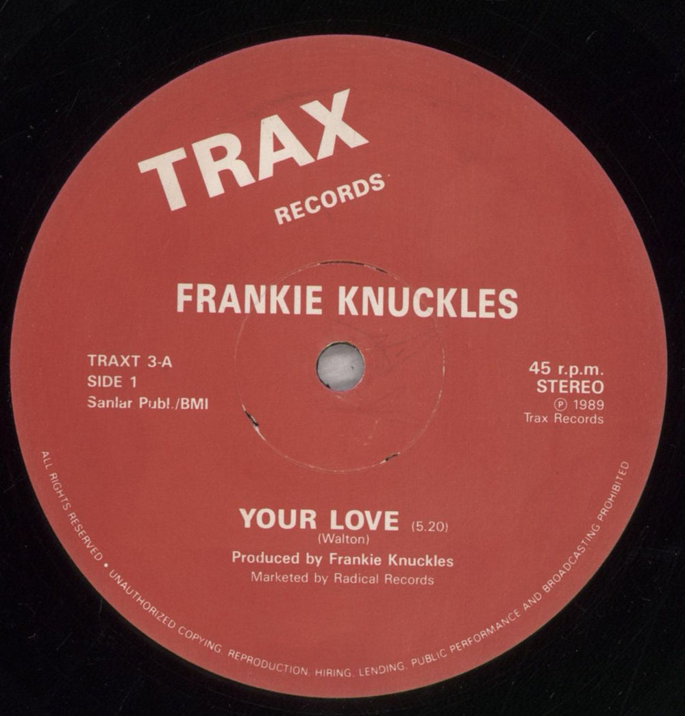 Frankie Knuckles Your Love / Baby Wants To Ride - VG UK 12" vinyl single (12 inch record / Maxi-single) FRK12YO848301