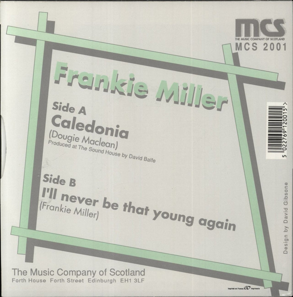 Frankie Miller (Rock) Caledonia UK 7" vinyl single (7 inch record / 45) 5022769120015