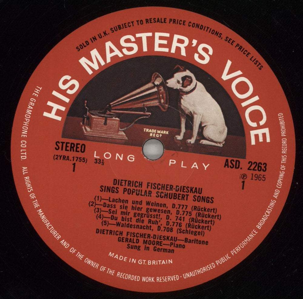 Franz Schubert Dietrich Fischer-Dieskau Sings Popular Schubert Songs UK vinyl LP album (LP record) FT2LPDI878516