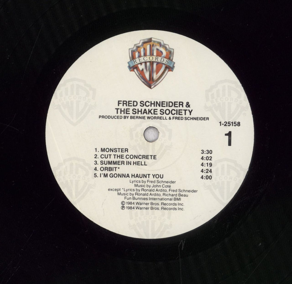 Fred Schneider Fred Schneider & The Shake Society US vinyl LP album (LP record)