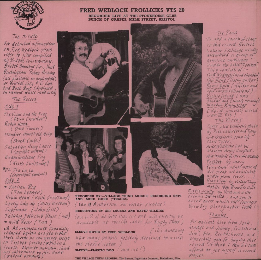 Fred Wedlock Frollicks UK vinyl LP album (LP record)