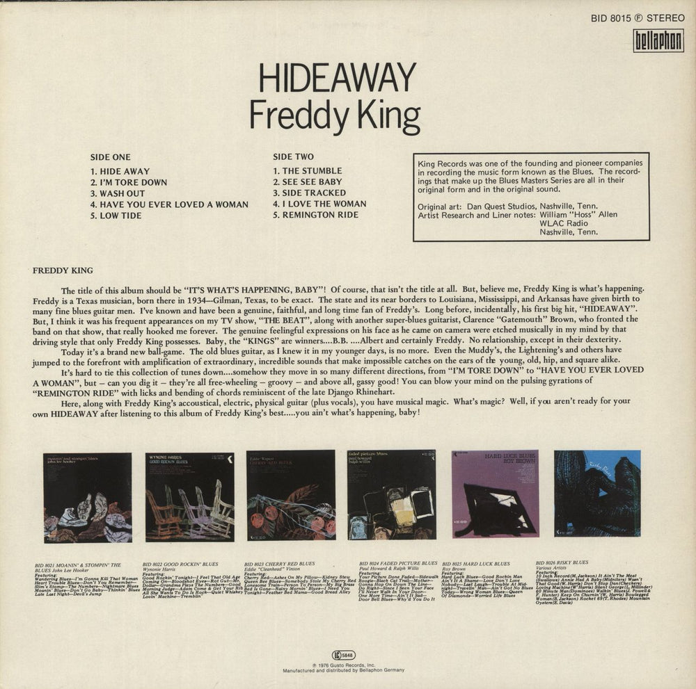 Freddie King Hide Away German vinyl LP album (LP record)