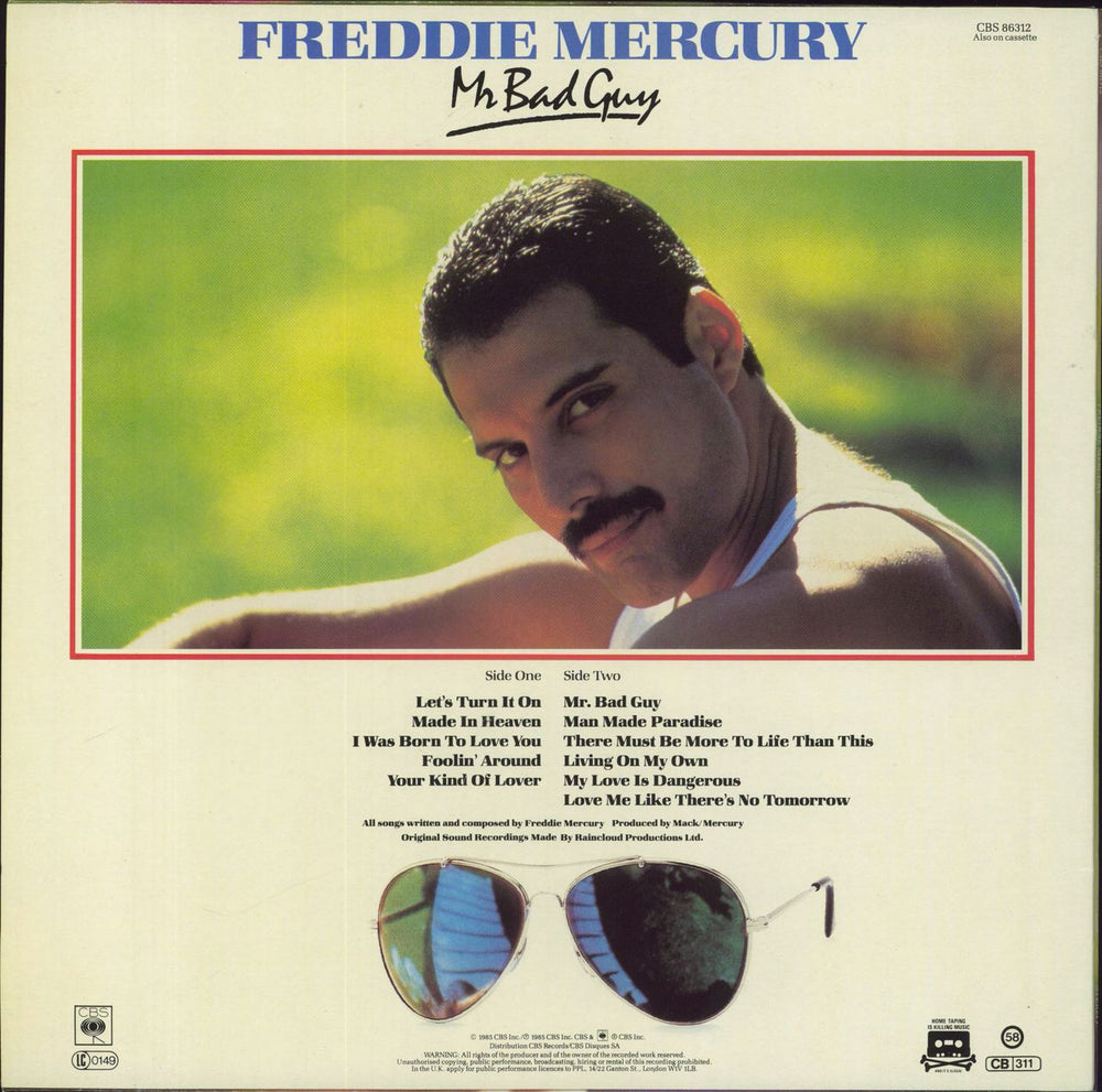 Freddie Mercury Mr Bad Guy - EX UK vinyl LP album (LP record) 5012206117319