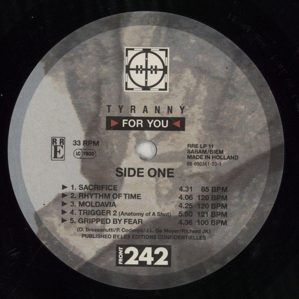 Front 242 Tyranny [For You] + Foil Insert - VG Dutch vinyl LP album (LP record) 242LPTY856112