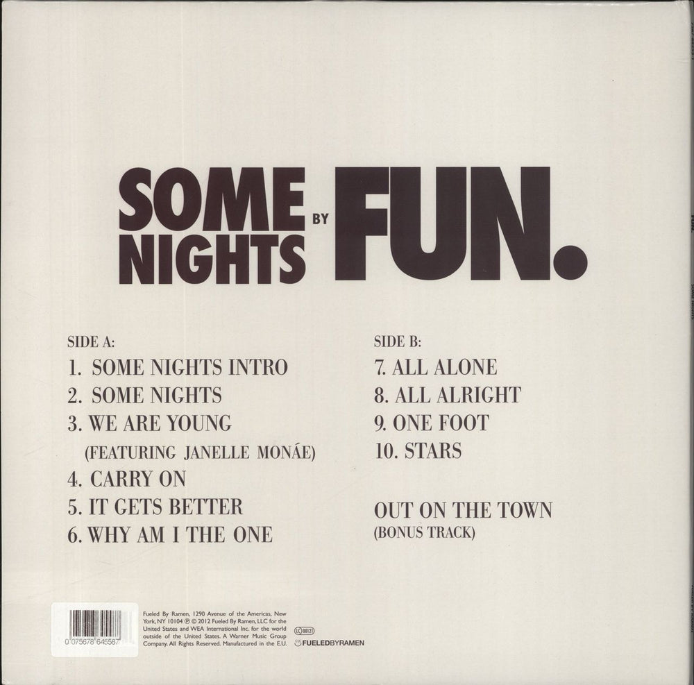 Fun. Some Nights - Silver Vinyl UK vinyl LP album (LP record)