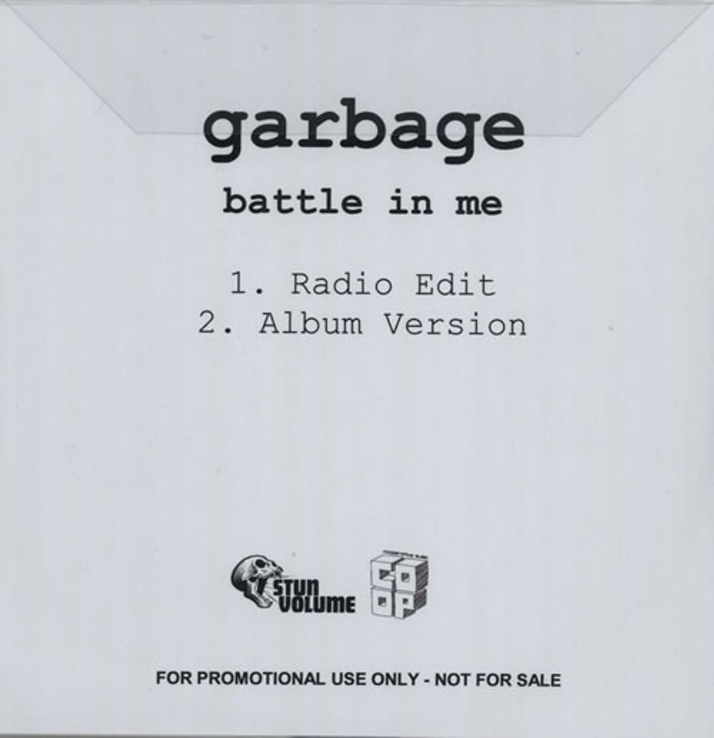 Garbage Battle In Me UK Promo CD-R acetate GBGCRBA573722