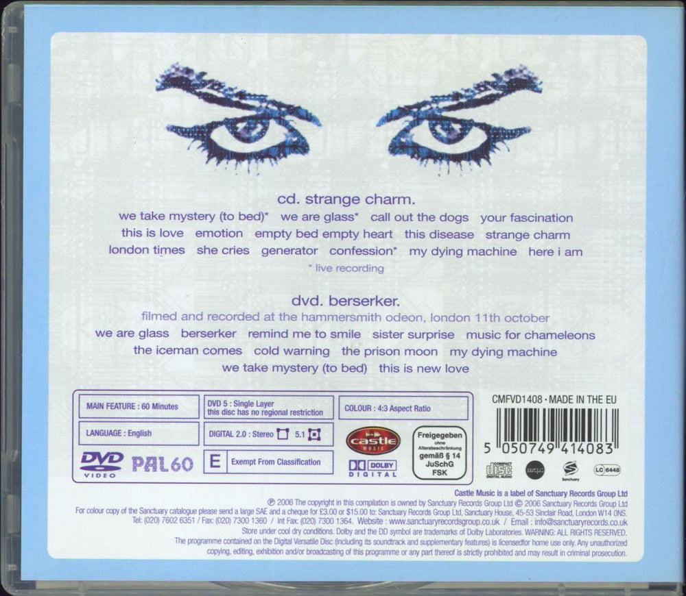 Gary Numan Strange Charm & Beserker UK 2-disc CD/DVD set 5050749414083