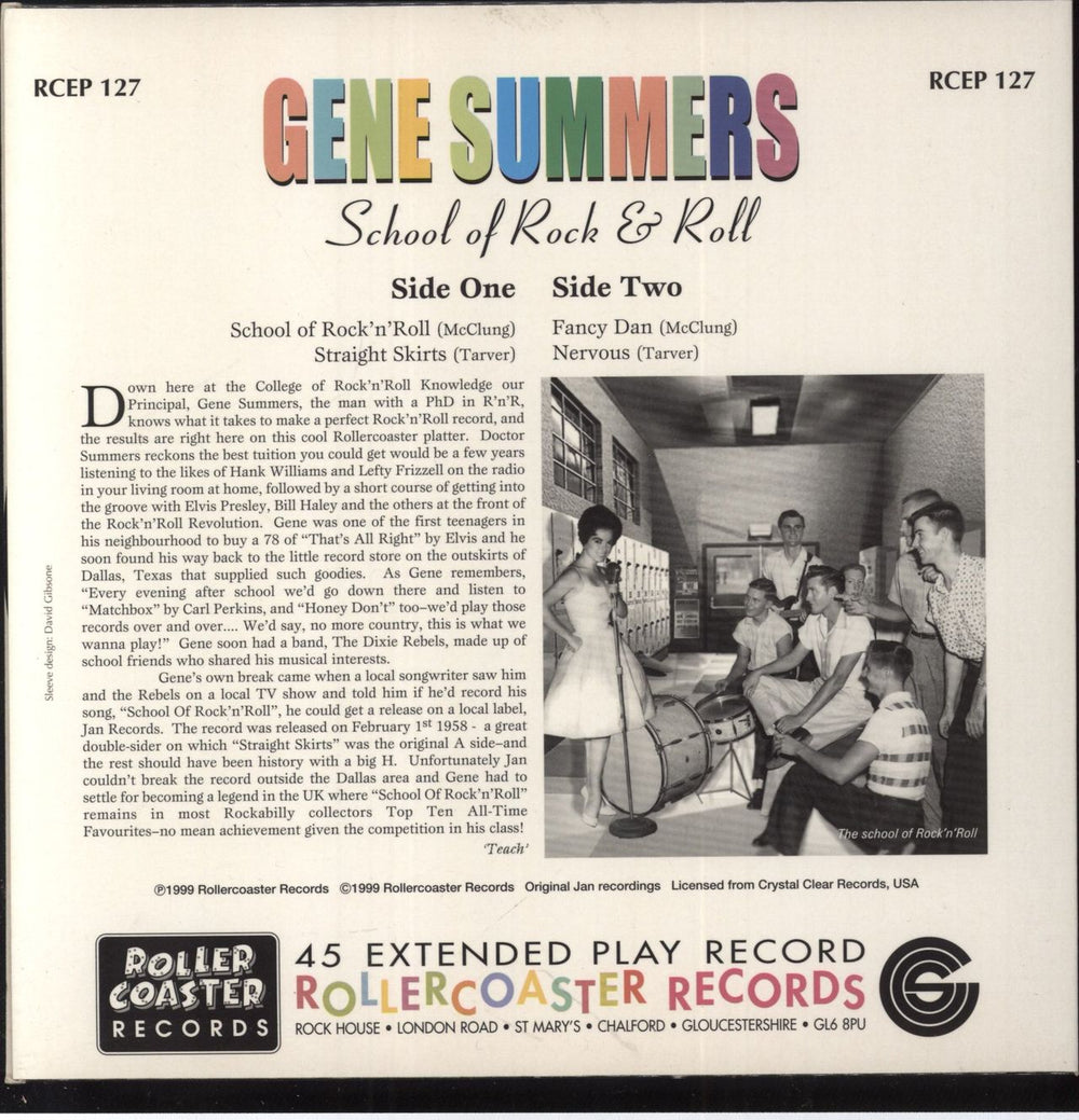 Gene Summers School Of Rock 'n Roll UK 7" vinyl single (7 inch record / 45) GS307SC851662