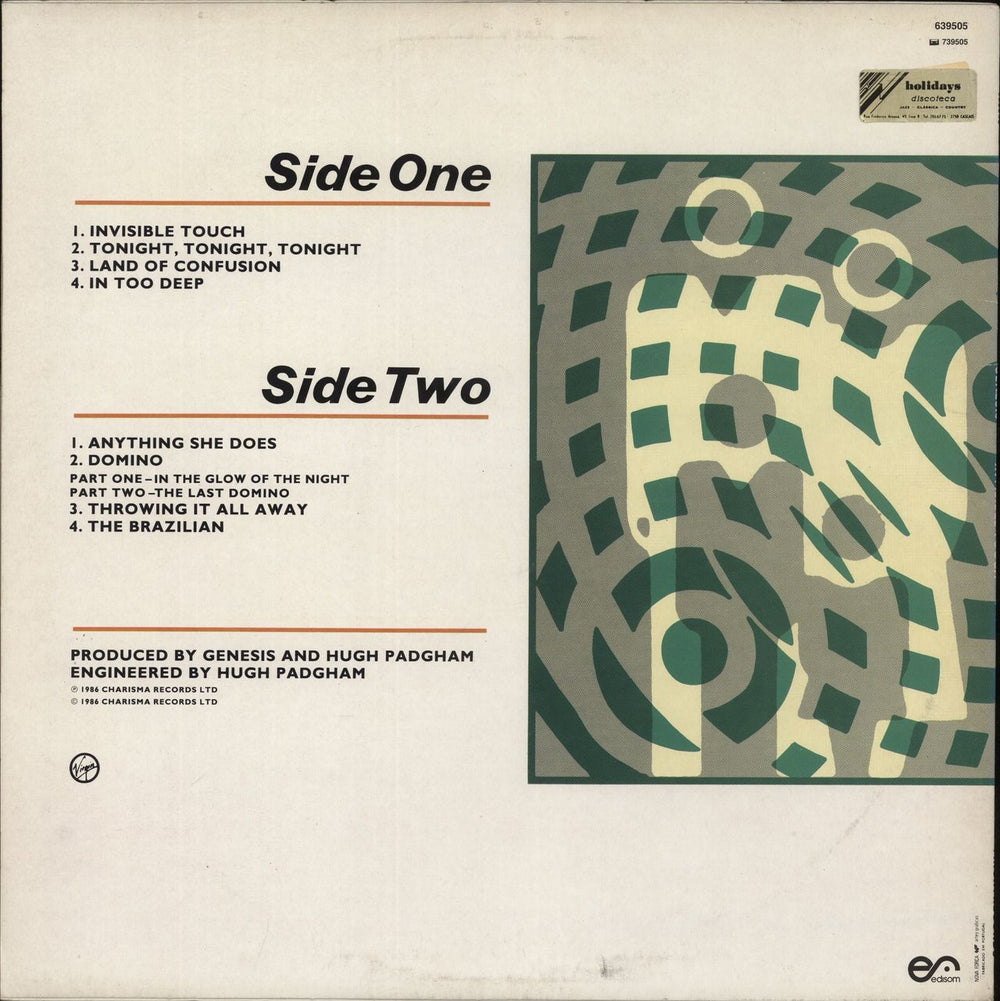 Genesis Invisible Touch Portuguese vinyl LP album (LP record)